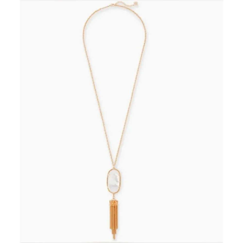 Kendra Scott Mother of Pearl Rayne tassel necklace - Picture 1 of 4